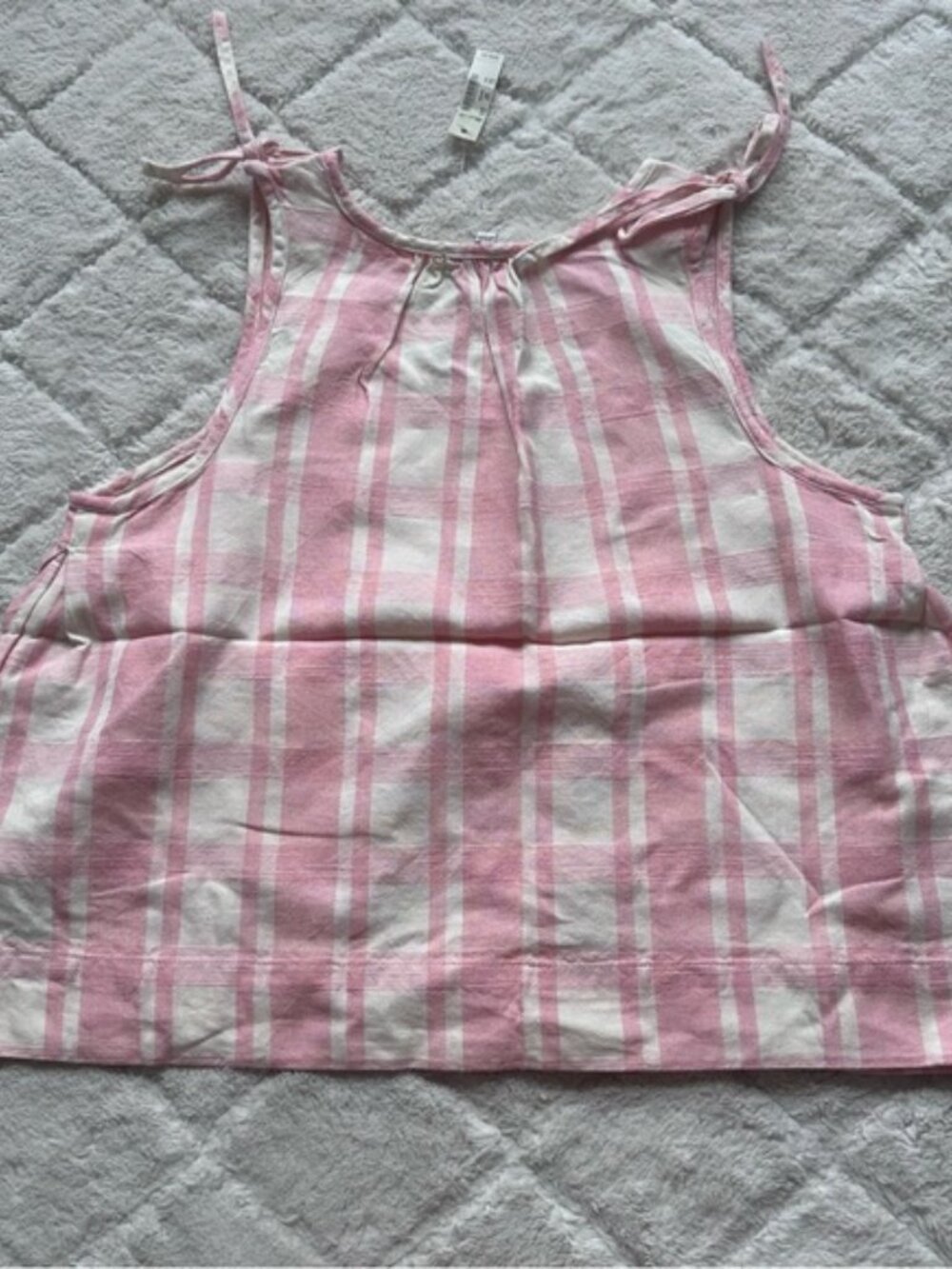 Madewell | Pink Plaid Crop Swing Tank Top | Size Small - Picture 3 of 7